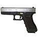 Пистолет страйкбольный (WE) Glock-17 gen3, металл слайд, хромированный, WE-G001A-SV