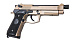 Пистолет страйкбольный (KJW) M9 A1 GBB, GAS, TAN, металл, рельса, ствол с резьбой - M9A1-TBC.GAS TAN