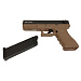 Пистолет страйкбольный (KJW) Glock G18 GBB GAS, автомат, металлический слайд, модель - KP-18-MS-TAN